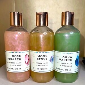 Mineral co 2-in-1 bubbly wash & bath milk - Rose Quartz, Moon Stone, Aqua Marine